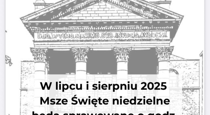 Zmiana porządku Mszy Świętych w lipcu i sierpniu 2025